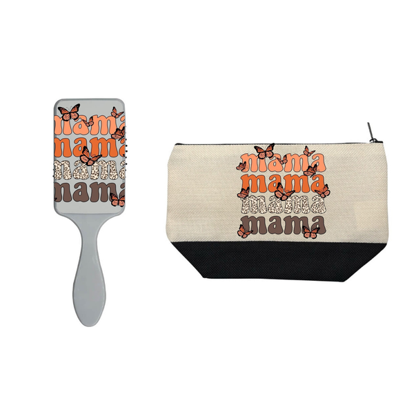 ma ma Custom Sublimation Makeup Bag - Hair Brush Design