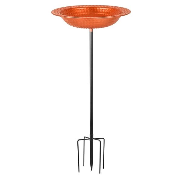 Garden Decor Outdoor Detachable Copper Lined Bird Bath &amp; Feeder (71cm)