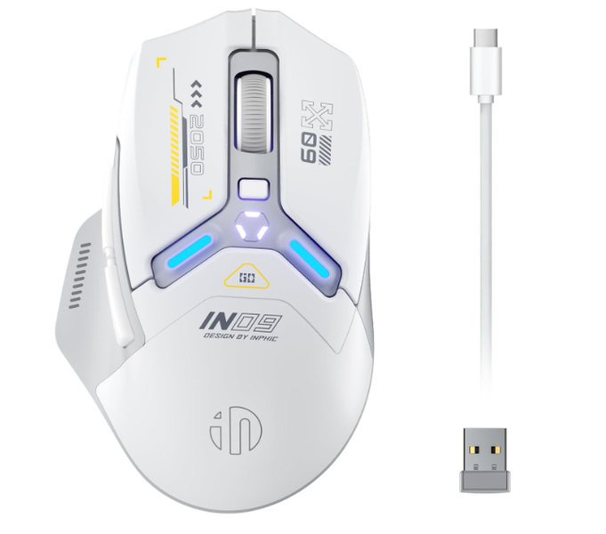 Inphic IN9 Wireless 10000DPI Gaming Mouse-Fully Programmable, Rechargeable