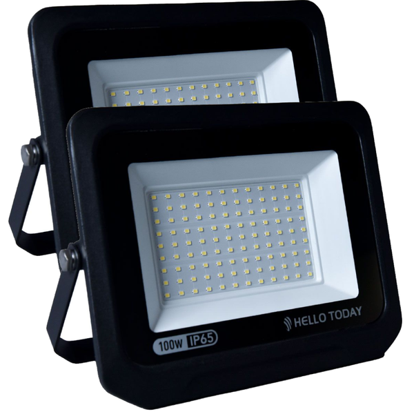 Hello Today 100W LED Flood Light Outdoor IP65 Waterproof - 2 Pack
