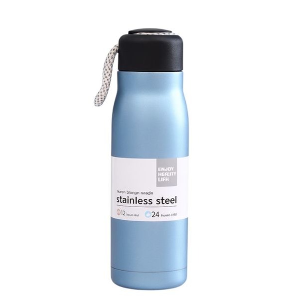 2 Pack - 500ML Insulated Stainless Steel Water Bottle With Leak-Proof Lid