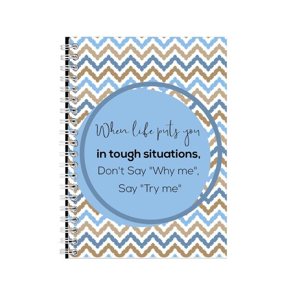 Try Me A5 Notebook Spiral Lined Motivational Saying Graphic Notepad Gift153