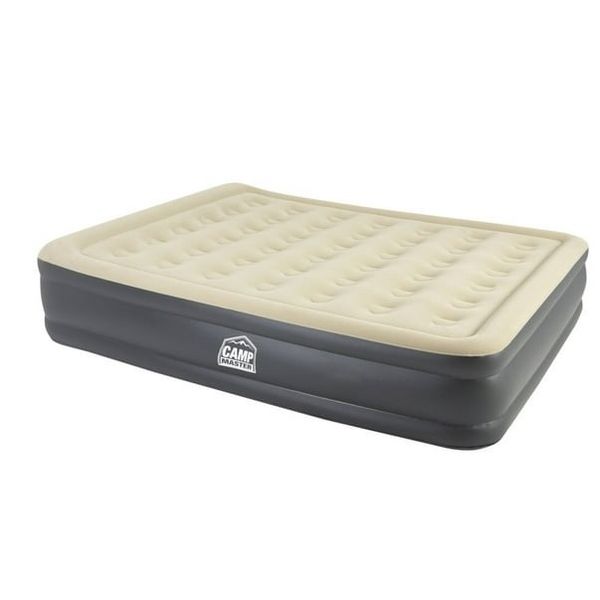 Camp Master Queen High Raised Inflatable Airbed Camping Flocked Mattress