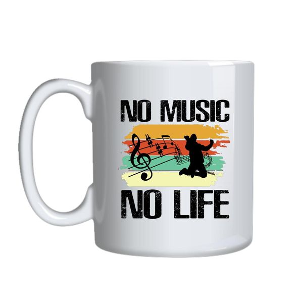 No Music No Life In Black Mug Gift Idea 146