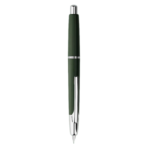 Press Resin Fountain Pen Peacock Green(Silver Clip)