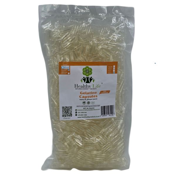 Healthy Life- Clear Empty GELATIN Capsules Size 2- 1000 Pack