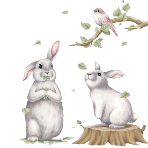 Launch Republic Wall Sticker Bunnies and Bird