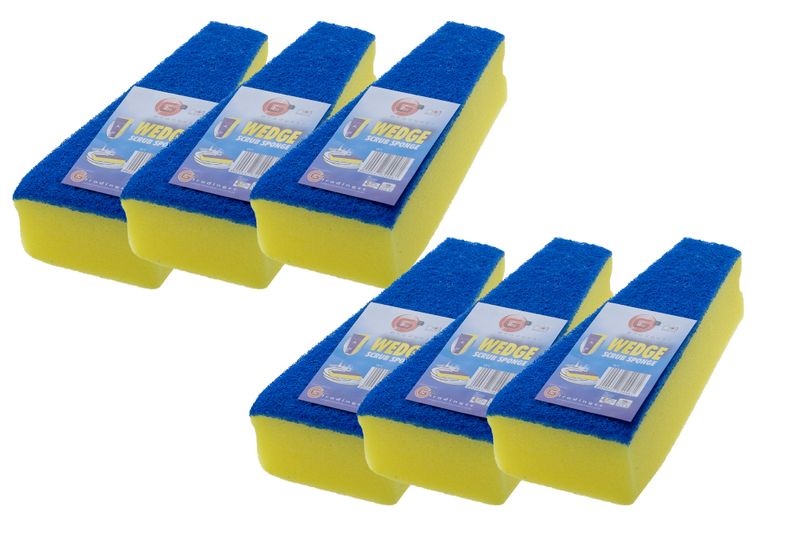 Dishwash Sponge Scrub Wedge - 6 Pack