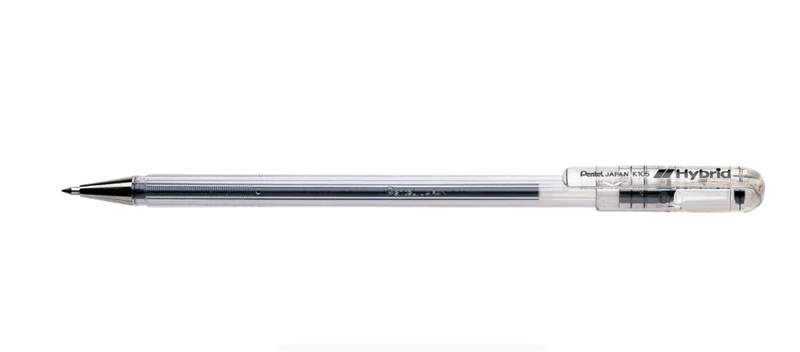 Pentel - Hybrid Roller Ball Pen 0.5mm K105-A - Black x 2