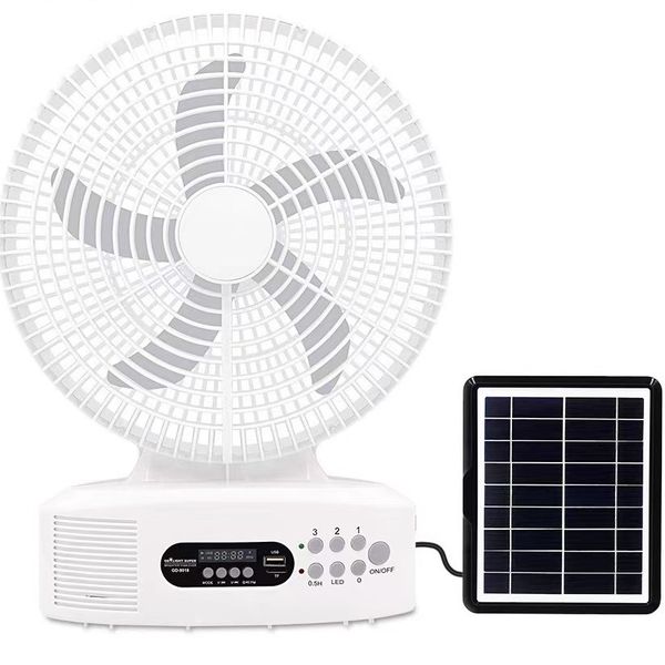Solar Powered Rechargeable Fan With Speaker