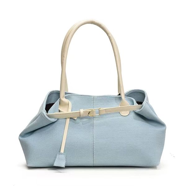 Women's Blue And White Tote Bag Casual Shoulder Crossbody Bag