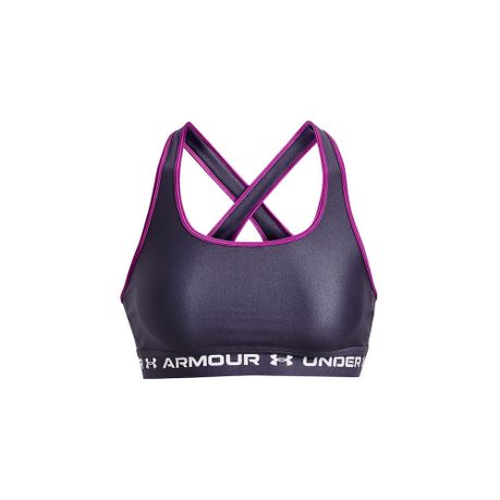 Padded Under Armour Sports Bra Size Large Blue Black Cross Back Removable  Pads