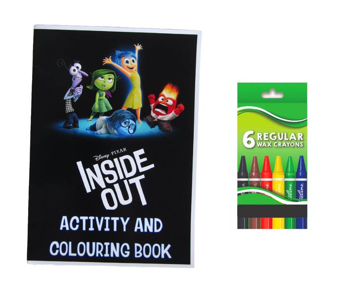 Inside Out Activity and Colouring Book A5 plus 6 Wax Crayons - Set of 5