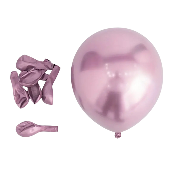 Balloons Helium 6 Piece Per Pack Metallic Pink F-01 - 5 Packs