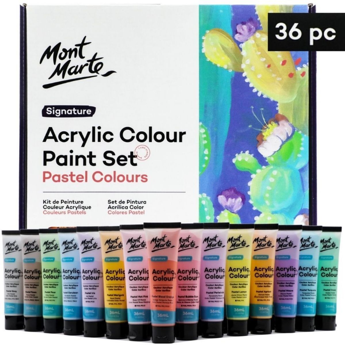 Acrylic Colour Pastel Paint Set Signature 36pc x 36ml Shop Today. Get