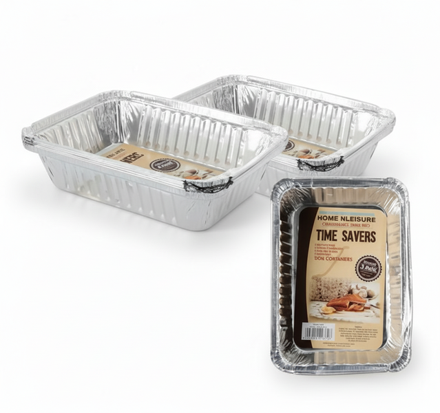 Home 'N Leisure Aluminium Foil Baking Pans - 5 Piece, 20x14x4 cm - 2 Pack
