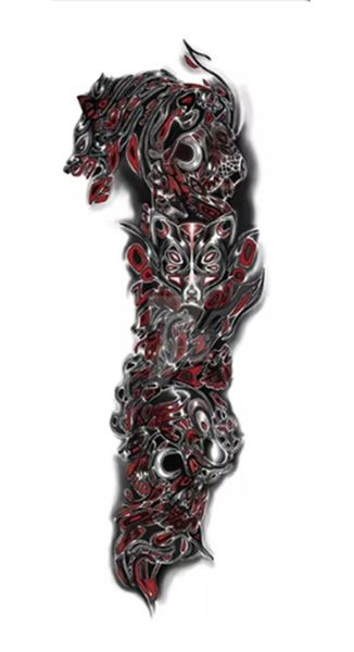 Large Temporary Tattoo - Full Arm/ Sleeve/ Thigh/ Back - Dragon Rider Blue