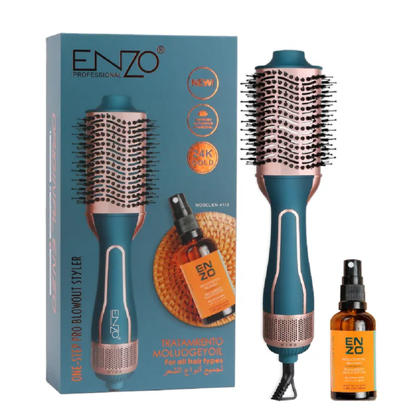 Enzo Pro One-Step Hair Dryer &amp; Blowout Styler with Moluoge Oil