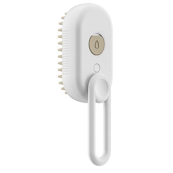 Electric Spray Handle Massage Comb Hair Brush For Cat &amp; Dog - White