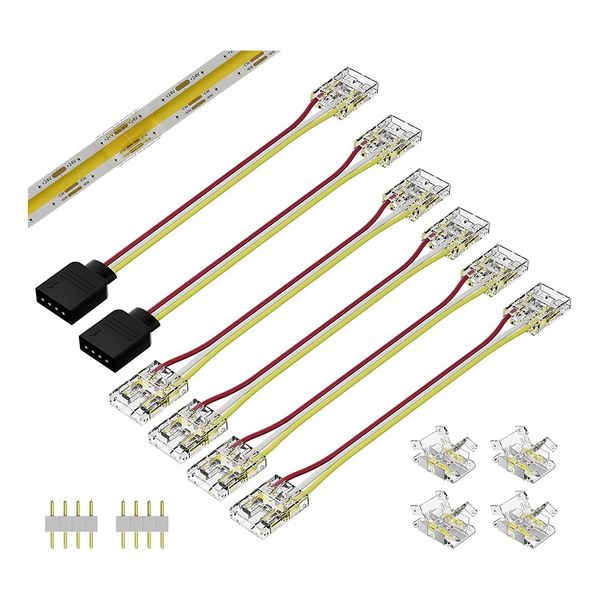 10Mm Connectors For Cct Tunable Cob Led Strip Light 3 Pin