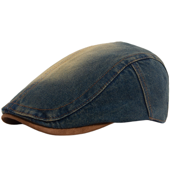 Retro Flat Cap Short Brim Cotton Beret Hat for Men &amp; Women Adjustable