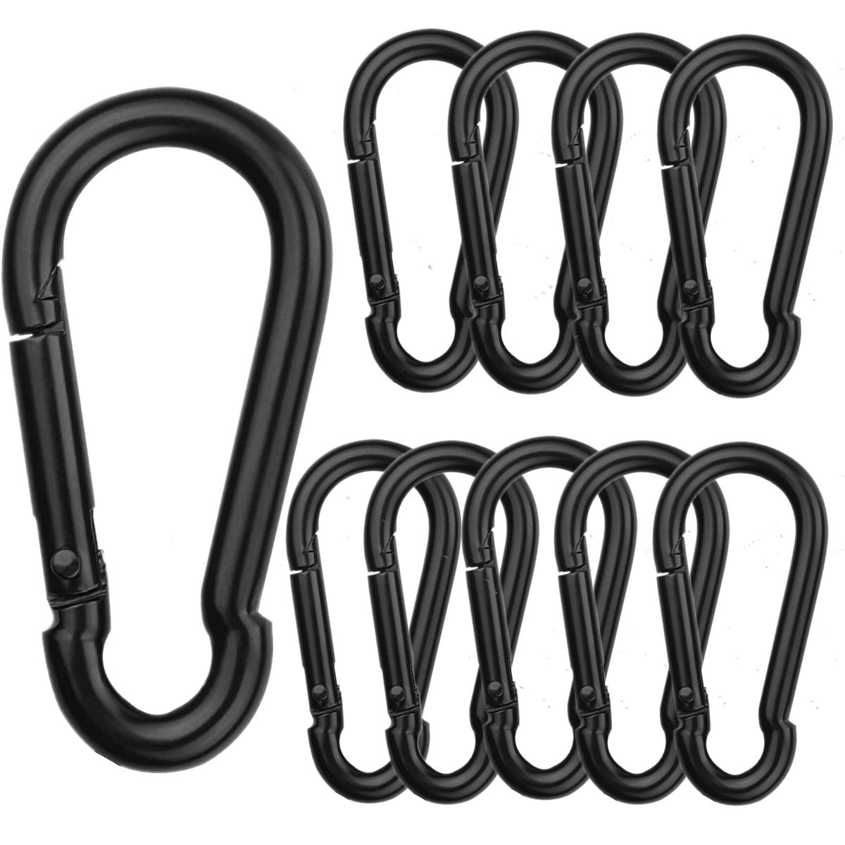 10 Pieces Black Carabiner Clips-4cm