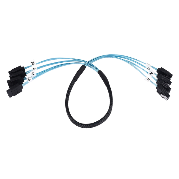 SAS Cable Sata Cable High Speed 6Gbps 4 Ports for Server 0.5 Meter