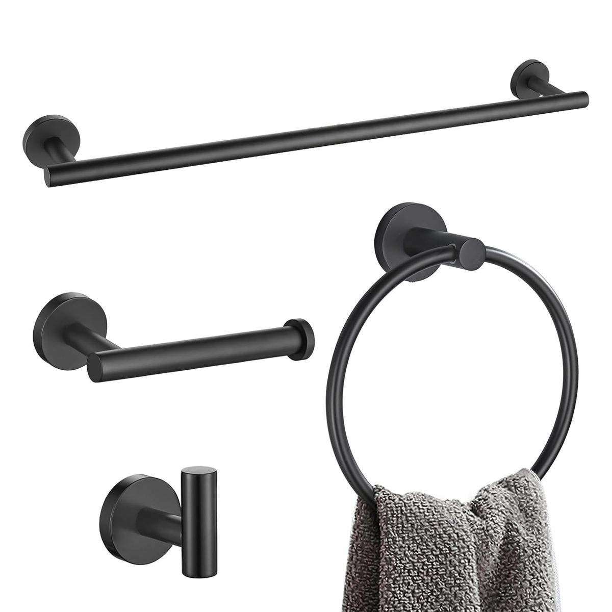 4 Pcs Bathroom Accessory Set Bath Towel Bar Set Towel Rail Bath Hardware