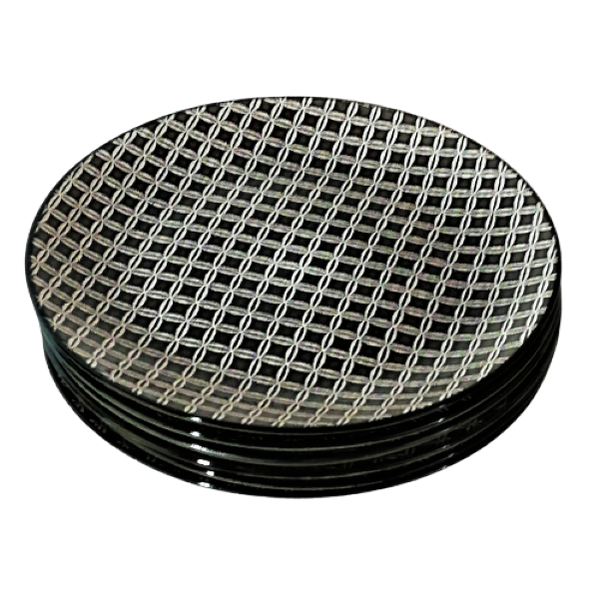 Dinner Plates 6 Piece 26.5cm Designer Brown with Pattern