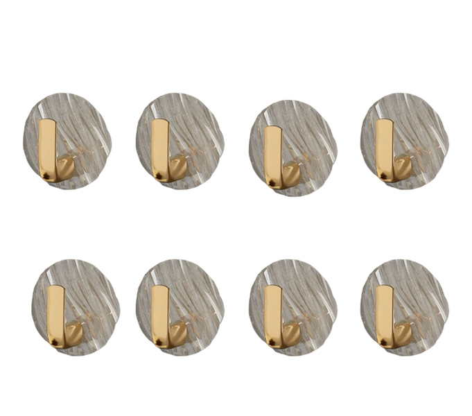 Acrylic Decorative Light Luxury Gold Design Small Hook - Pack of 8