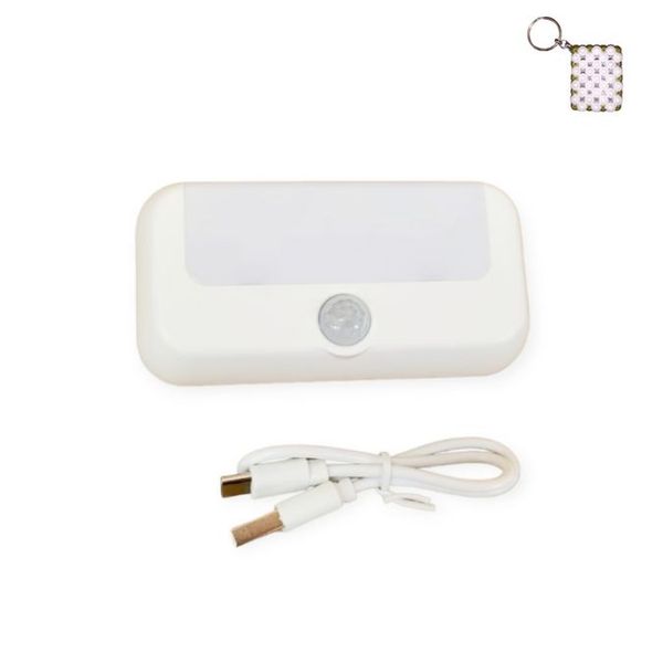 AB-XY01 White Magnetic LED Motion Sensor Night Light And A Keyholder