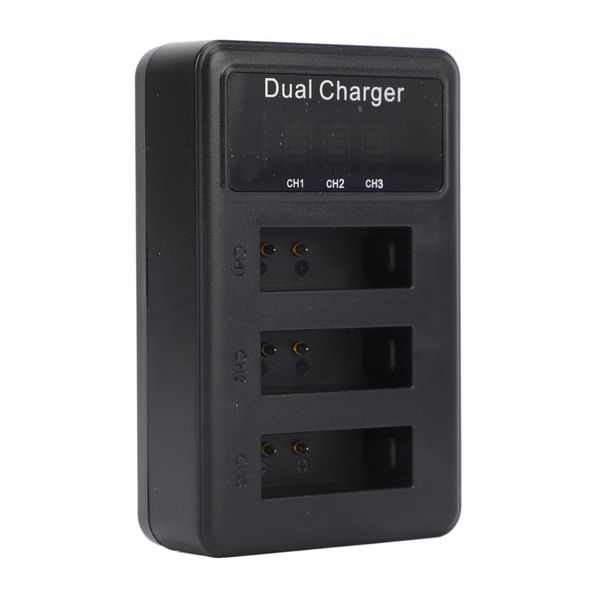 Camera Battery Charger, Micro USB, LCD Display, 3 Slots, for NB-13L Battery