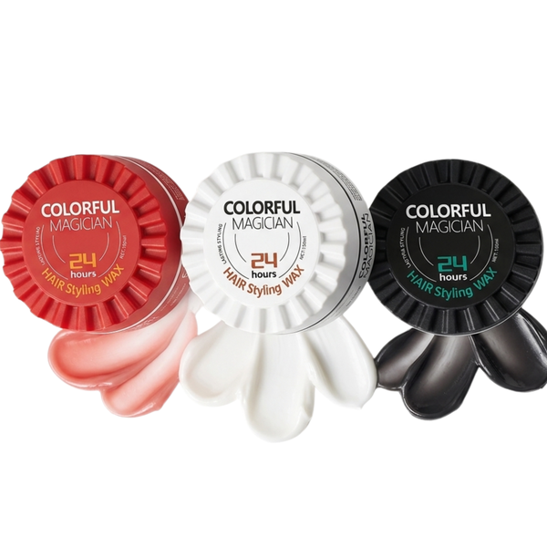 Colorful Magician 24 Hour Hair Styling Wax White, Red, Black