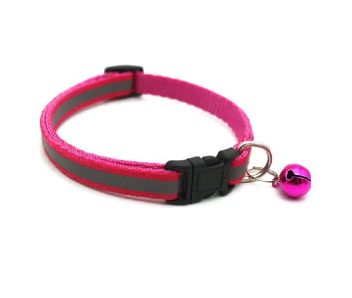Reflective Dog Collar with Removable Bell 19-32cm Light Blue