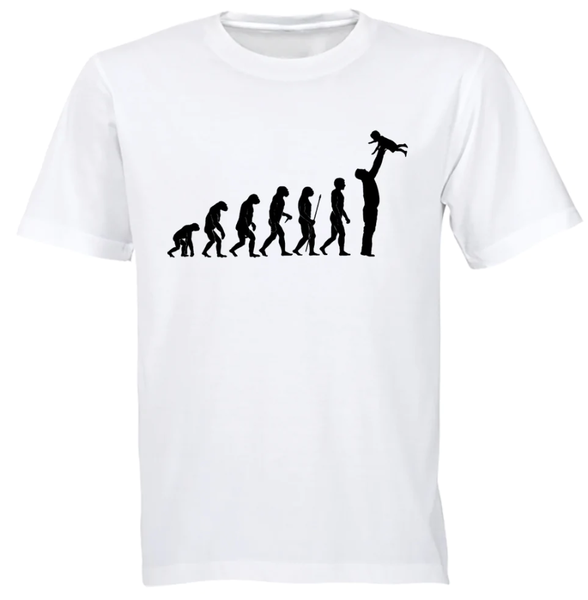 Dad Evolution v2 Birthday Christmas Father's Day Gift TShirt - White
