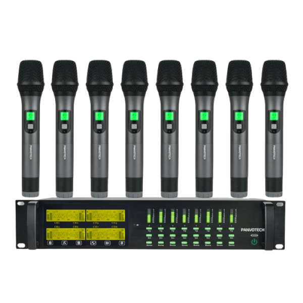 Professional UHF 8 Channel Handheld Wireless Microphone System