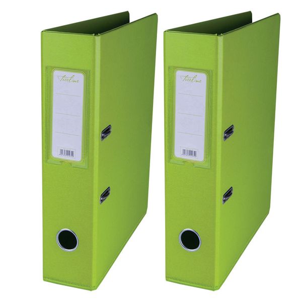 Lime Green PVC 70mm A4 PVC Lever Arch File - Pack of 2