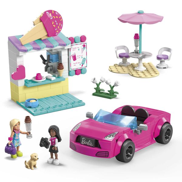 Mega Barbie Convertible &amp; Ice Cream Stand Playset With 225 Pieces