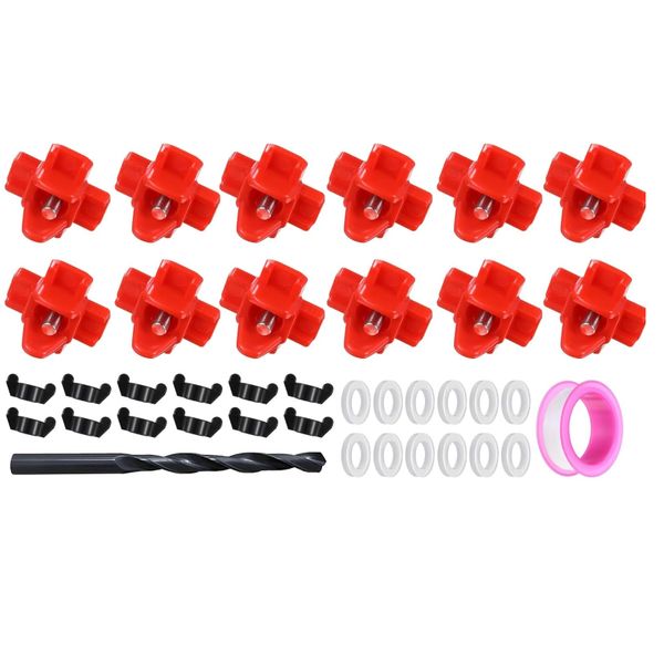 12-Piece Horizontal Chicken Waterer Nipples with Drill Bits