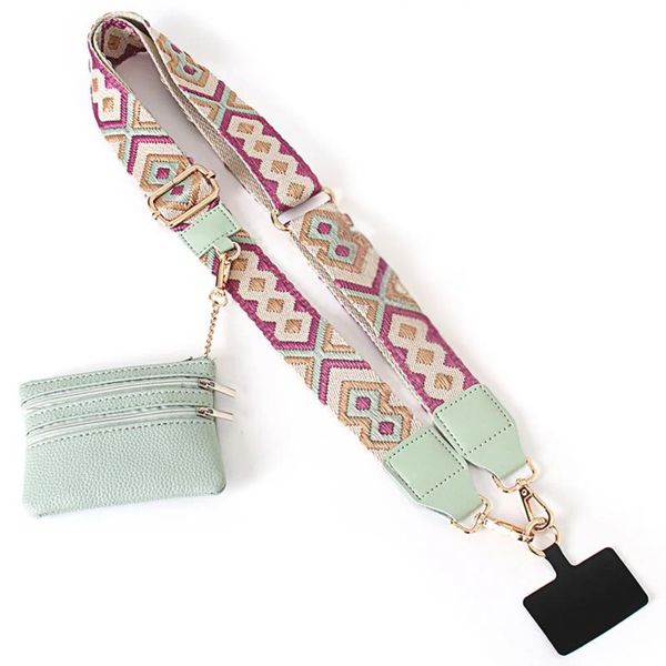 Boho Phone Lanyard Crossbody Strap with Wallet Adjustable Strap