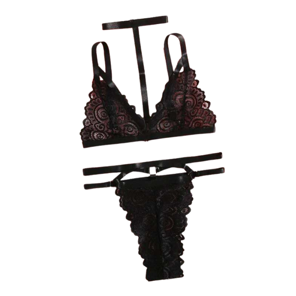 Edendiva's Floral Lace Choker Lingerie Set
