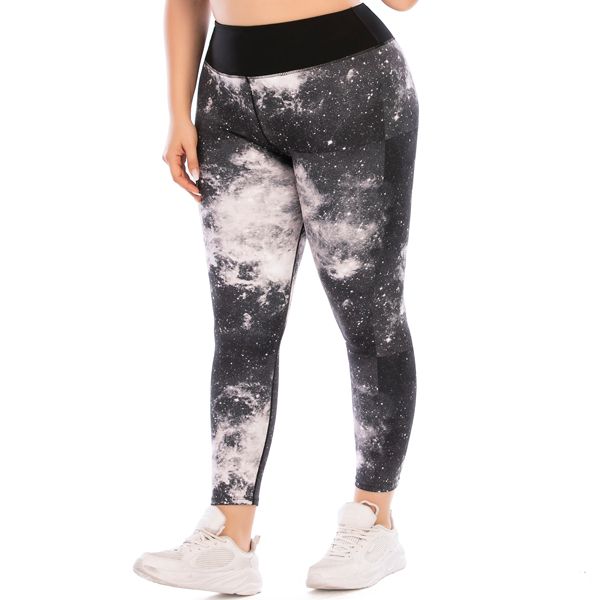 Iconix Plus Size Ladies Grey Galaxy Leggings