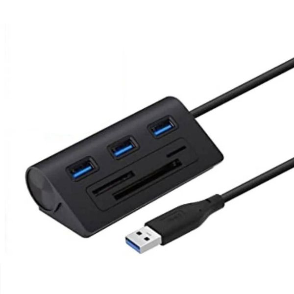 6-in-1 Hub Adapter Multi USB 3.0 Card Reader for SD Micro SD CF TF Cards