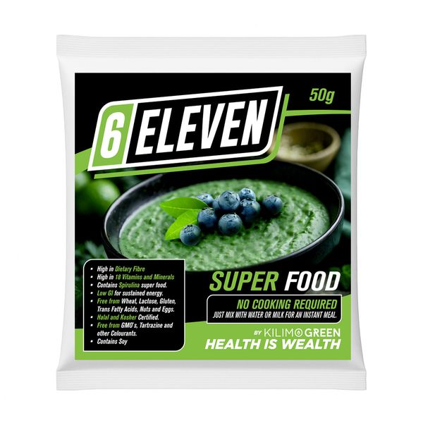 30x Pack: 6Eleven Spirulina Superfood Sachets| Immune, Gut &amp; Energy Support