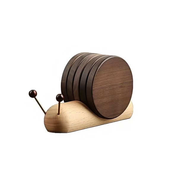 Brown-Yellow Wood 1 Pack Coasters