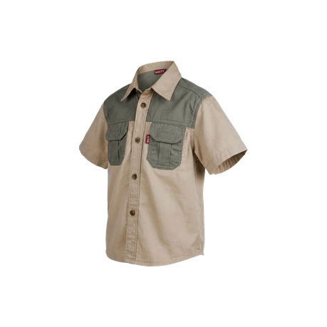 Salty - Meerkat Kids Two Tone Bush Shirt - Khaki and Olive