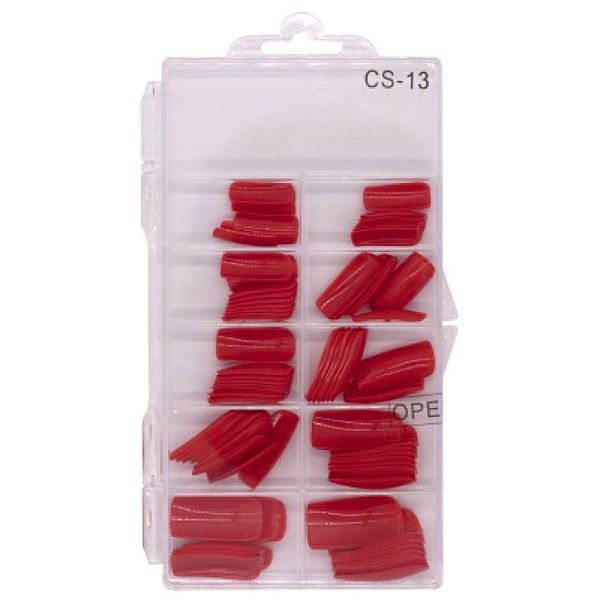 Red Nail Tips - 100 Pieces