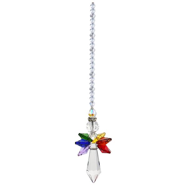 Decor Crystal Glass Angel Pendant Sun Catcher Ornament (18cm)
