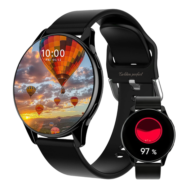 Men's Sport Casual Smartwatch 1.52" Round HD Black Active Fitness Watch