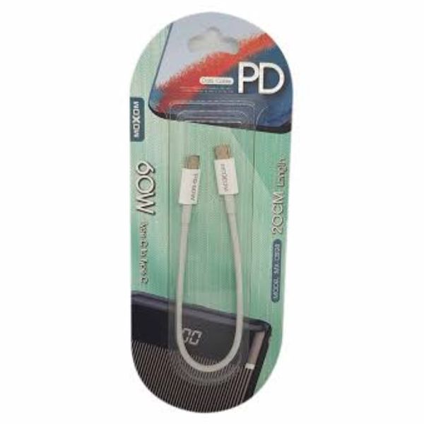 Moxom Fast Charge Short Type-C to Type-C Cable Mx-Cb128 (White)